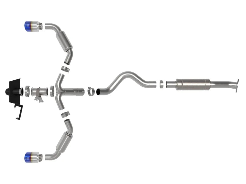 aFe 23-24 Toyota GR Corolla L3 1.6L (t) Gemini XV 3in to 2-1/2in Cat Back Exhaust w/ Blue Flame Tips - Additional View 6