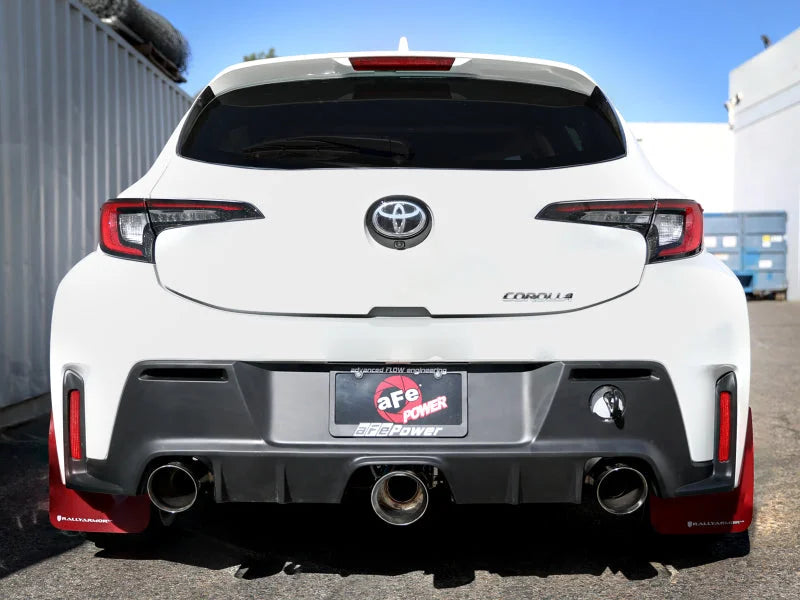 aFe 23-24 Toyota GR Corolla L3 1.6L (t) Gemini XV 3in to 2-1/2in Cat Back Exhaust w/ Polished Tips - Installation View