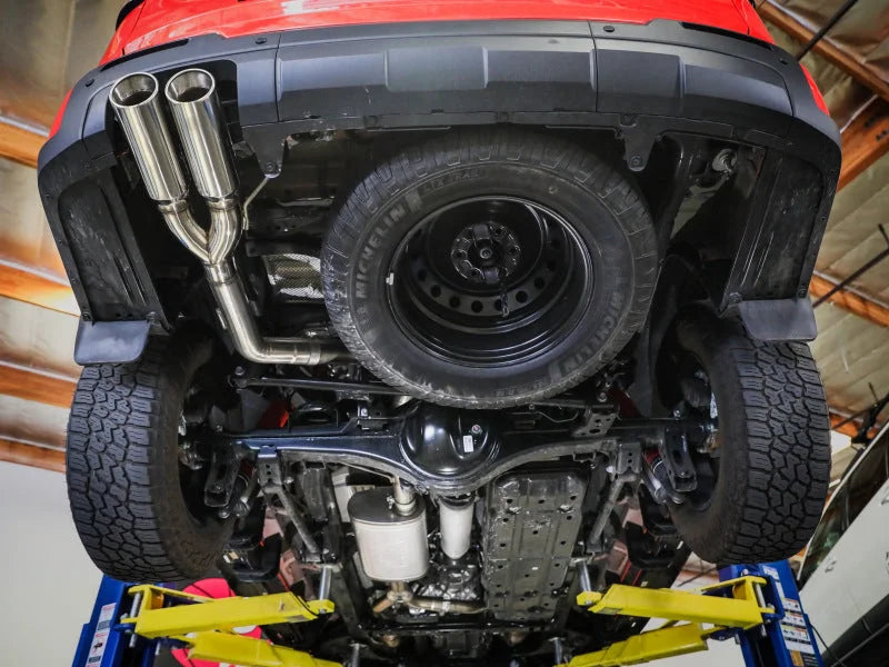 aFe 23-24 Toyota Sequoia V6 3.4L Vulcan Series 2-1/2in to 3in 304 SS Cat-Back Exhaust w/ Black Tip - Installation View