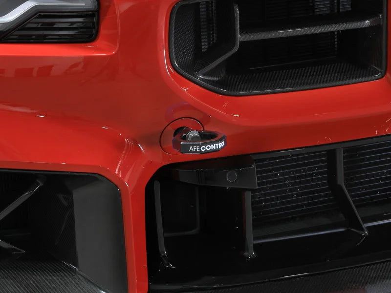 aFe 23-25 BMW M2 (G87) CONTROL Front / Rear Tow Hook - Black - Side View