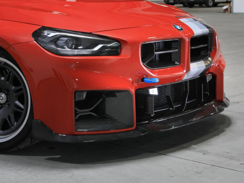 aFe 23-25 BMW M2 (G87) CONTROL Front / Rear Tow Hook - Blue - Back View