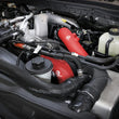 Load image into Gallery viewer, aFe 23-25 Ford F250/F350 Super Duty V8-6.7L BladeRunner Aluminum Hot &amp; Cold Charge Pipe Kit - Red - Side View