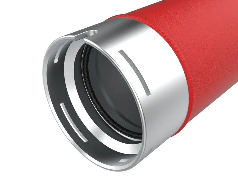 aFe 23-25 Ford F250/F350 Super Duty V8-6.7L BladeRunner Aluminum Hot & Cold Charge Pipe Kit - Red - Back View