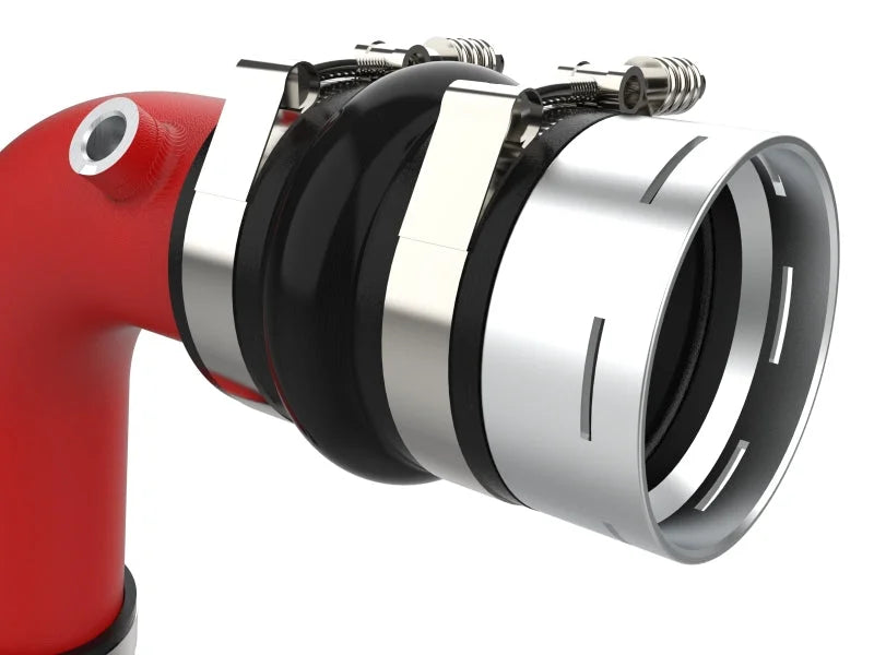 aFe 23-25 Ford F250/F350 Super Duty V8-6.7L BladeRunner Aluminum Hot & Cold Charge Pipe Kit - Red - Additional View 6