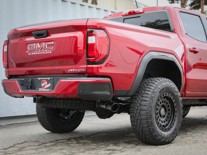 aFe 23-25 GM Colorado/Canyon L4-2.7L (t) Apollo GT Series 3in 409 SS Cat-Back Exhaust w/ Blk Tip - Back View