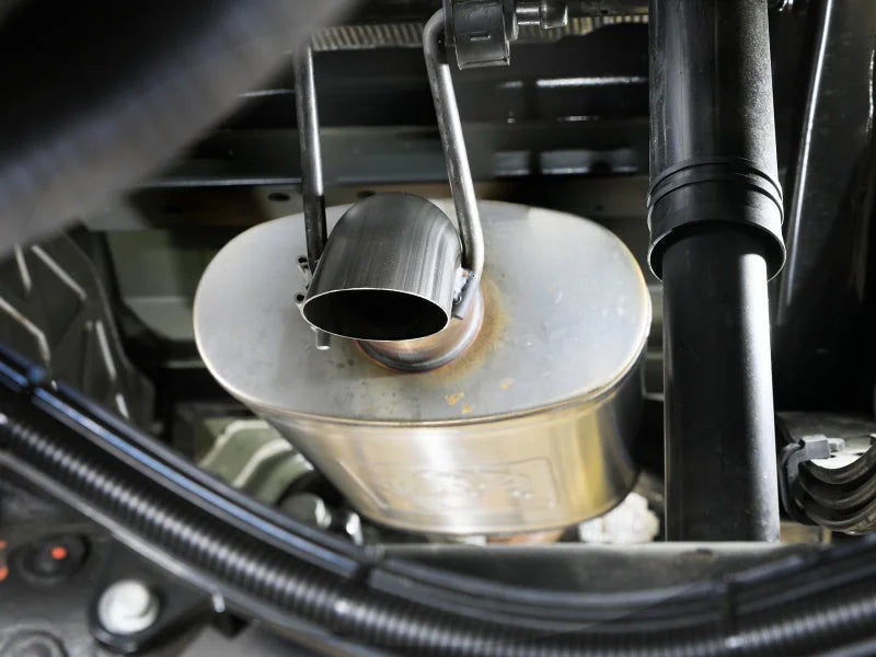 aFe 23-25 GM Colorado/Canyon L4-2.7L (t) ROCK BASHER 3 IN 409 Stainless Steel Cat-Back Exhaust - Side View