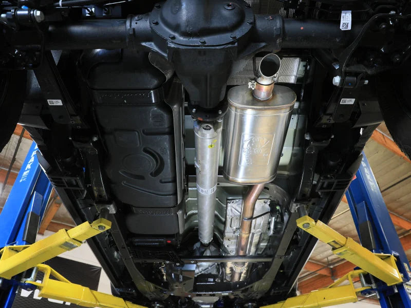 aFe 23-25 GM Colorado/Canyon L4-2.7L (t) ROCK BASHER 3 IN 409 Stainless Steel Cat-Back Exhaust - Back View
