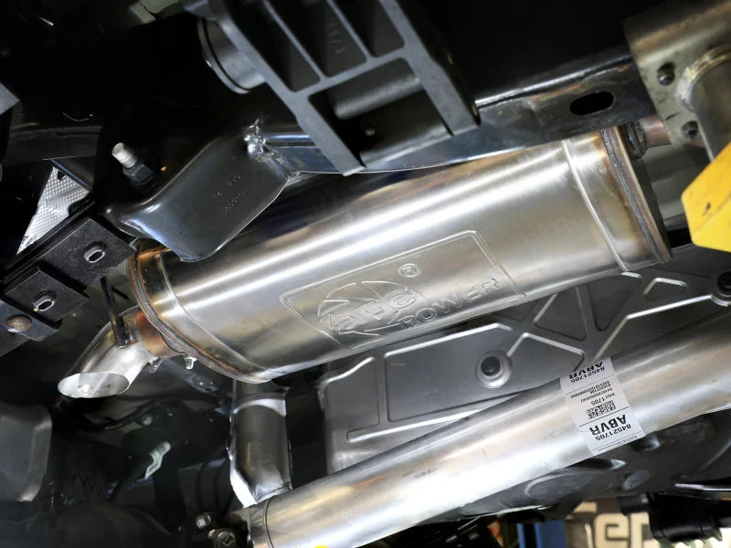 aFe 23-25 GM Colorado/Canyon L4-2.7L (t) ROCK BASHER 3 IN 409 Stainless Steel Cat-Back Exhaust - Installation View