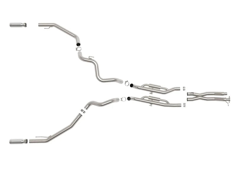 aFe 24-25 Ford Ranger Raptor Vulcan Series 3in 304 SS Cat-Back Exhaust w/ Polished Tips - Back View