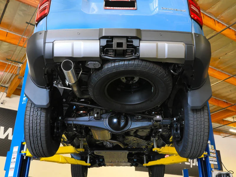 aFe 24-25 Toyota Land Cruiser 2-1/2in to 3in 304 SS Cat-Back Exhaust System w/ Polished Tip - Side View