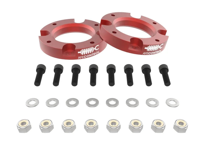 aFe 24-25 Toyota Tacoma CONTROL 1.5in Leveling Kit - Red - Installation View
