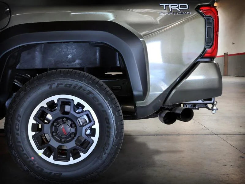 aFe 24-25 Toyota Tacoma L4-2.4L (t) Vulcan Series 2.5in to 3in Cat-Back w/ Black Tip - Side View