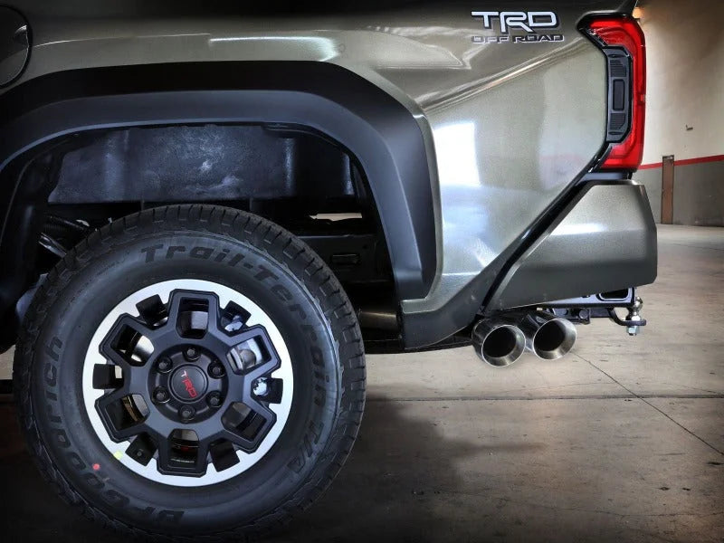 aFe 24-25 Toyota Tacoma L4-2.4L (t) Vulcan Series 2.5in to 3in Cat-Back w/ Polished Tip - Back View