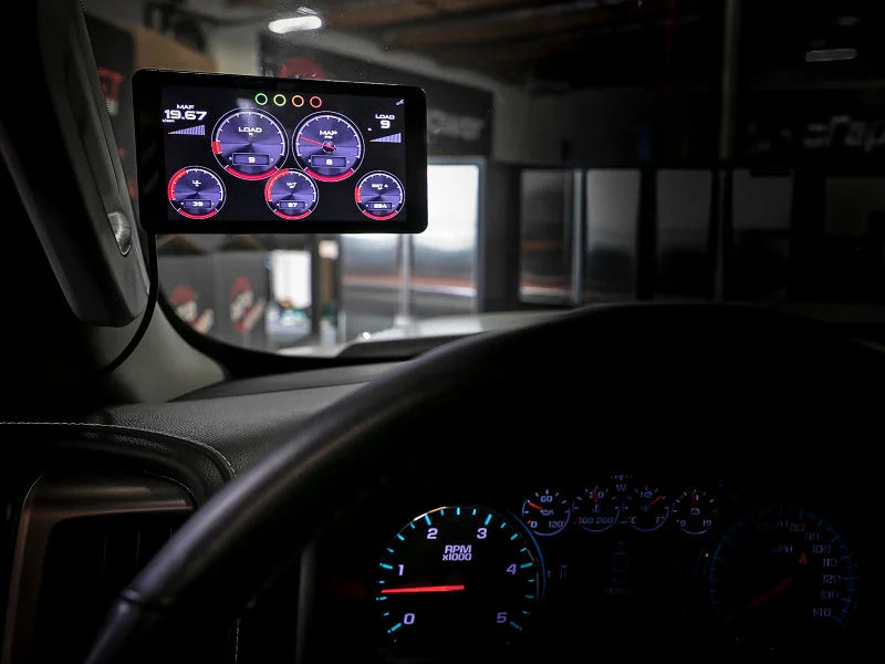 aFe AGD Advanced Gauge Display Digital 5.5in Monitor 08-18 Dodge/RAM/Ford/GM Diesel Trucks - Side View