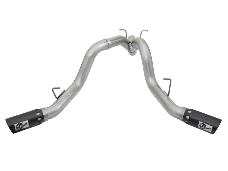 aFe ATLAS 4in DPF-Back Alum Steel Exhaust System w/Dual Exit Black Tip 2017 GM Duramax 6.6L (td) - Additional View 7