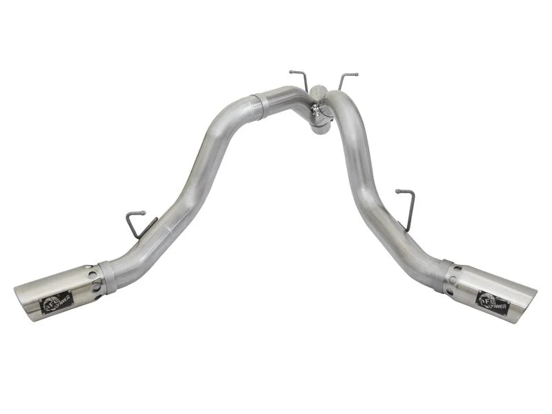 aFe ATLAS 4in DPF-Back Alum Steel Exhaust System w/Dual Exit Polished Tip 2017 GM Duramax 6.6L (td) - Additional View 5