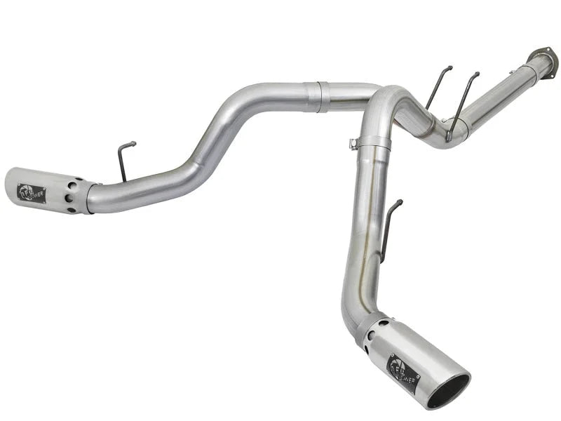 aFe ATLAS 4in DPF-Back Alum Steel Exhaust System w/Polished Tip 2017 Ford Diesel Trucks V8-6.7L (td) - Main Product View