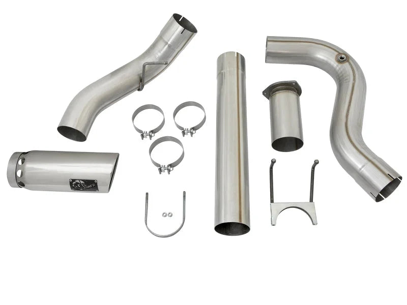aFe ATLAS 5in DPF-Back Alum Steel Exhaust System w/Polished Tip 2017 Ford Diesel Trucks V8-6.7L (td) - Additional View 6