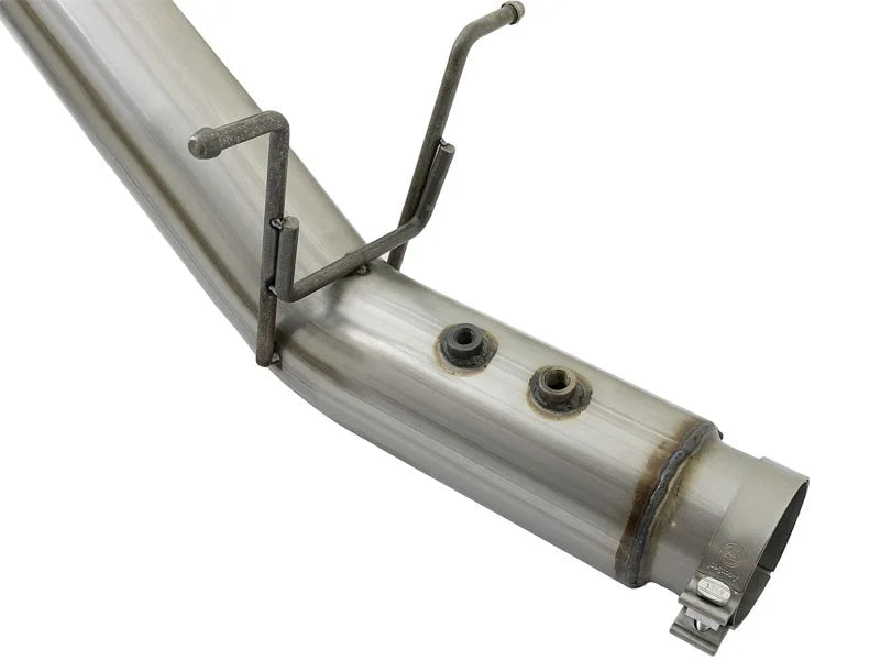 aFe ATLAS 5in DPF-Back Aluminized Steel Exhaust System GM Diesel Trucks 2017 V8 6.6L (td) L5P - Back View