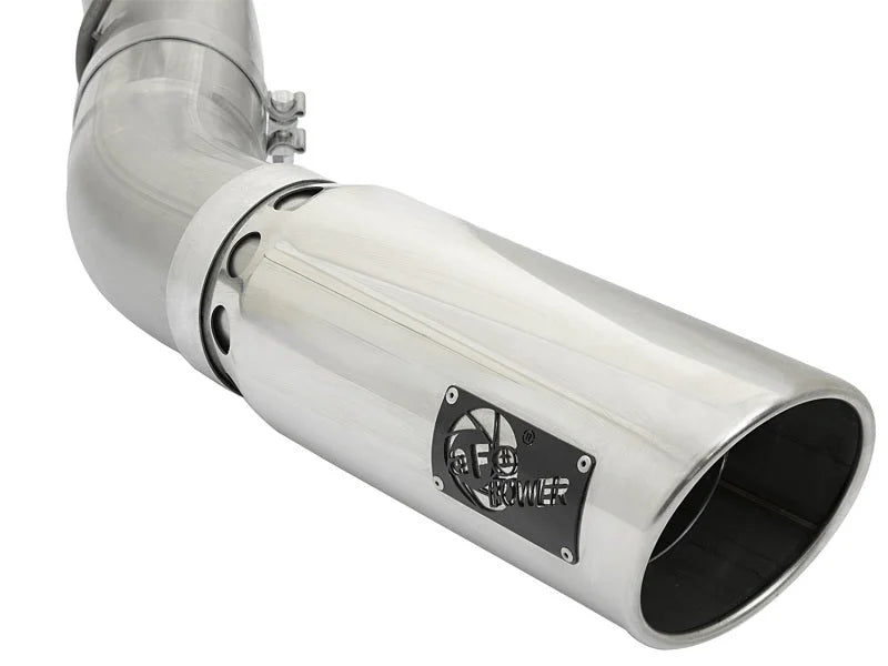 aFe ATLAS 5in DPF-Back Aluminized Steel Exhaust System w/Polished Tips 2017 GM Duramax 6.6L (td) L5P - Installation View