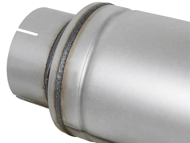 aFe ATLAS Aluminized Steel Muffler 5in Center/Center 24in L x 7in Diameter - Round Body - Additional View 6