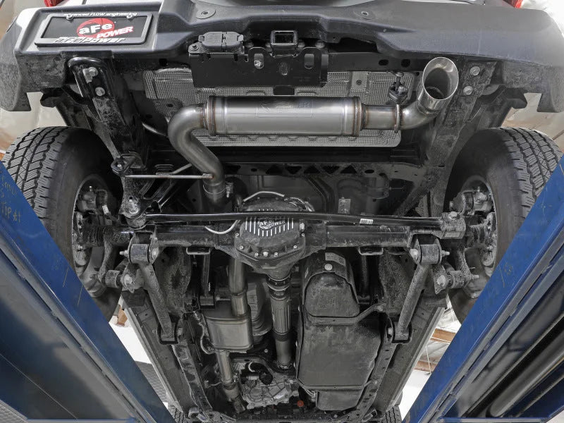 aFe Apollo GT 3in 409 SS Cat-Back Exhaust 2021 Ford Bronco L4-2.3L (t)/V6-2.7L (tt) w/ Black Tip - Back View