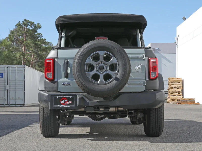 aFe Apollo GT 3in 409 SS Cat-Back Exhaust 2021 Ford Bronco L4-2.3L (t)/V6-2.7L (tt) w/ Polished Tips - Back View