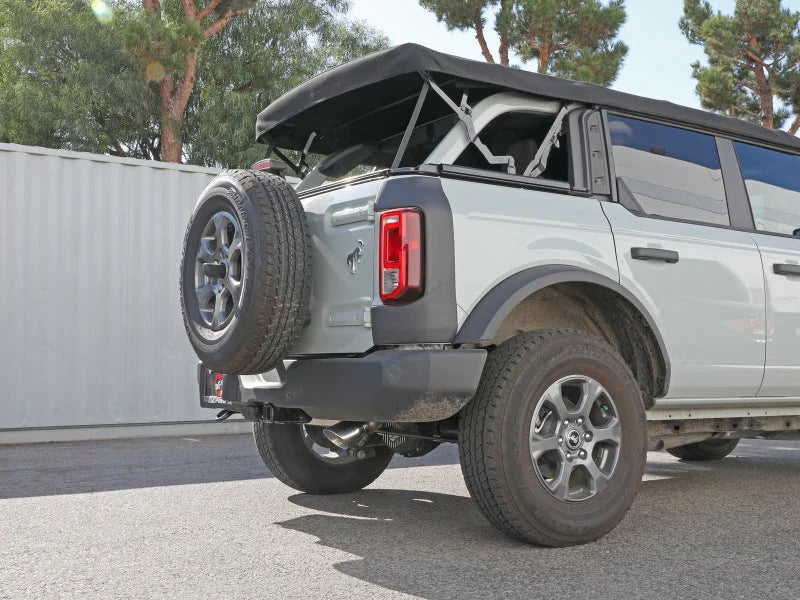 aFe Apollo GT 3in 409 SS Cat-Back Exhaust 2021 Ford Bronco L4-2.3L (t)/V6-2.7L (tt) w/ Polished Tips - Installation View