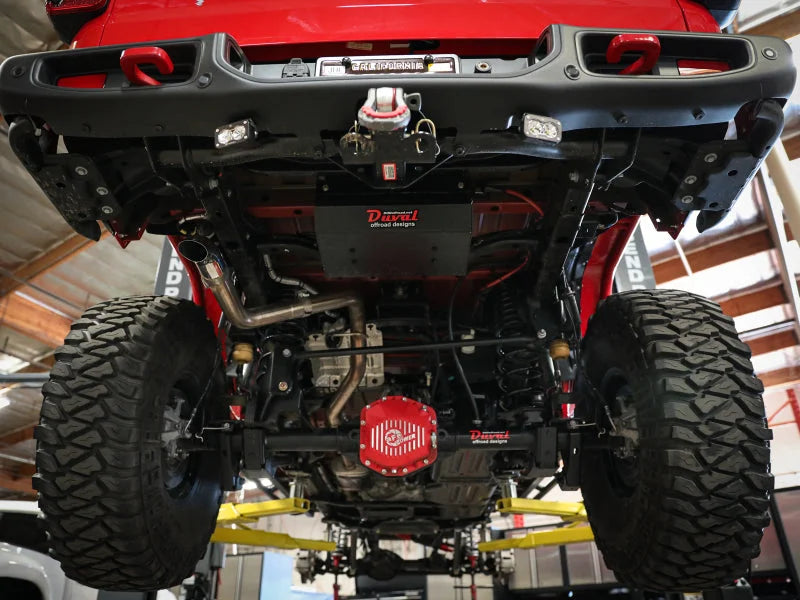 aFe Apollo GT Series 2-1/2in 409 SS Cat-Back Hi-Tuck Exhaust System 2020 Jeep Gladiator (JT) V6-3.6L - Side View