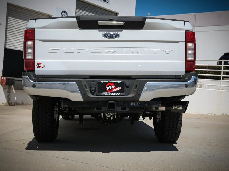 aFe Apollo GT Series 3-1/2in 409 SS Axle-Back Exhaust 17-20 Ford F-250/F-350 6.2/7.3L w/ Black Tips - Side View