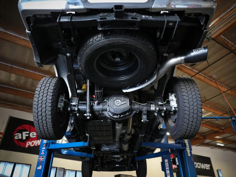 aFe Apollo GT Series 3-1/2in 409 SS Axle-Back Exhaust 17-20 Ford F-250/F-350 Polished Tip No Muffler - Side View