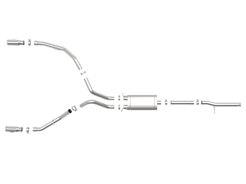 aFe Apollo GT Series 3 IN 409 SS Cat-Back Exhaust System w/ Polish Tip GM Sierra 1500 09-18 - Installation View