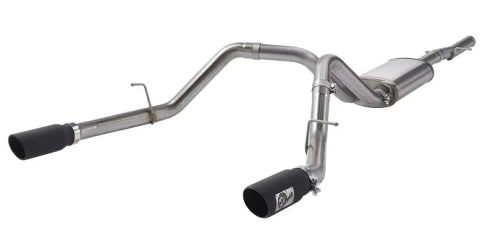 aFe Apollo GT Series 3 IN 409 SS Cat-Back Exhaust System w/ Black Tip GM Sierra 1500 09-18 - Installation View