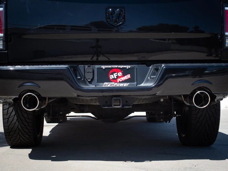 aFe Apollo GT Series 3 in 409 Stainless Steel Cat-Back Exhaust System w/ Polish Tip V8-5.7L HEMI - Back View