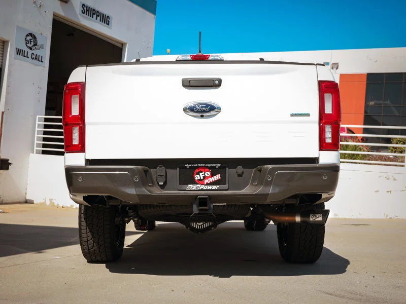 aFe Apollo GT Series 3in 409 SS Axle-Back Exhaust 2019 Ford Ranger 2.3L w/ Black Tips - Back View