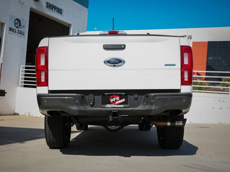 aFe Apollo GT Series 3in 409 SS Cat-Back Exhaust 19-20 Ford Ranger 2.3L w/ Black Tips - Back View