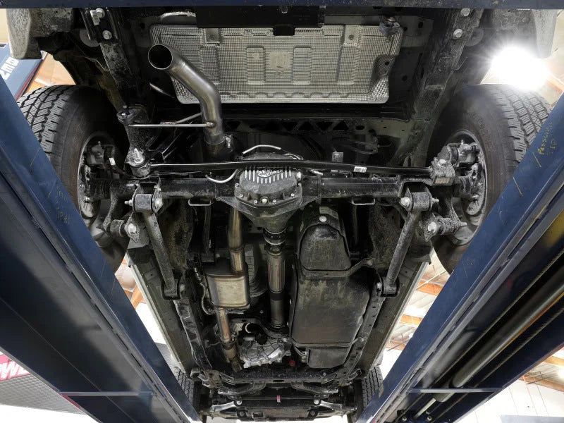 aFe Apollo GT Series 3in 409SS Cat-Back Ford Bronco 2021 L4 2.3L/V6 2.7L - Polished - Back View