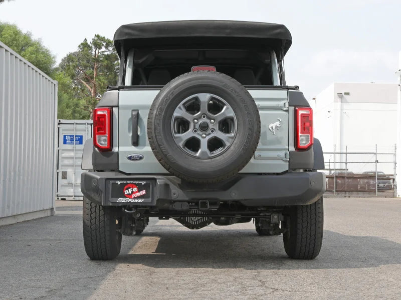 aFe Apollo GT Series 3in 409SS Cat-Back Ford Bronco 2021 L4 2.3L/V6 2.7L - Polished - Installation View
