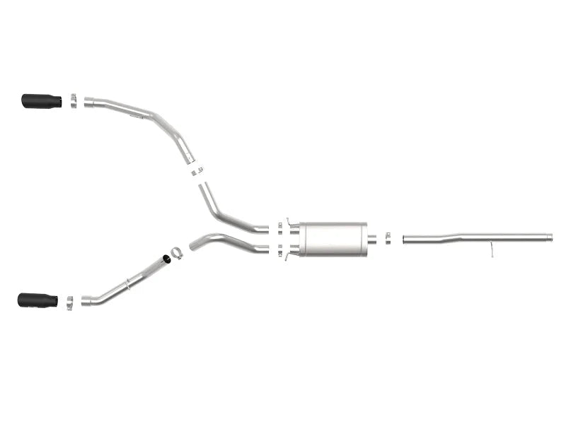 aFe Apollo GT Series 3in 409SS GM Silverado/Sierra 1500 09-19 V6-4.3/V8-4.8/5.3L - Black - Side View