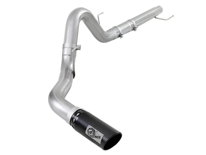 aFe Atlas 4in Aluminized Steel DPF-Back Exh 18-19 Ford F-150 V6-3.0L (td) w/ Black Tip - Main Product View