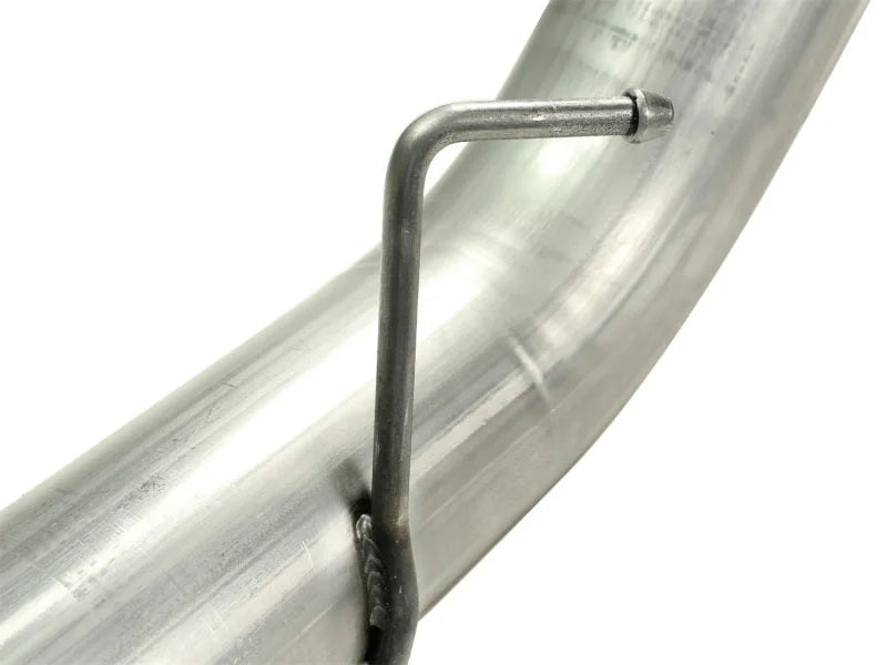 aFe Atlas 5in DPF-Back Aluminized Steel Exh Sys Ford Diesel Trucks 11-14 v8-6.7L td wrinkled blk tip - Side View