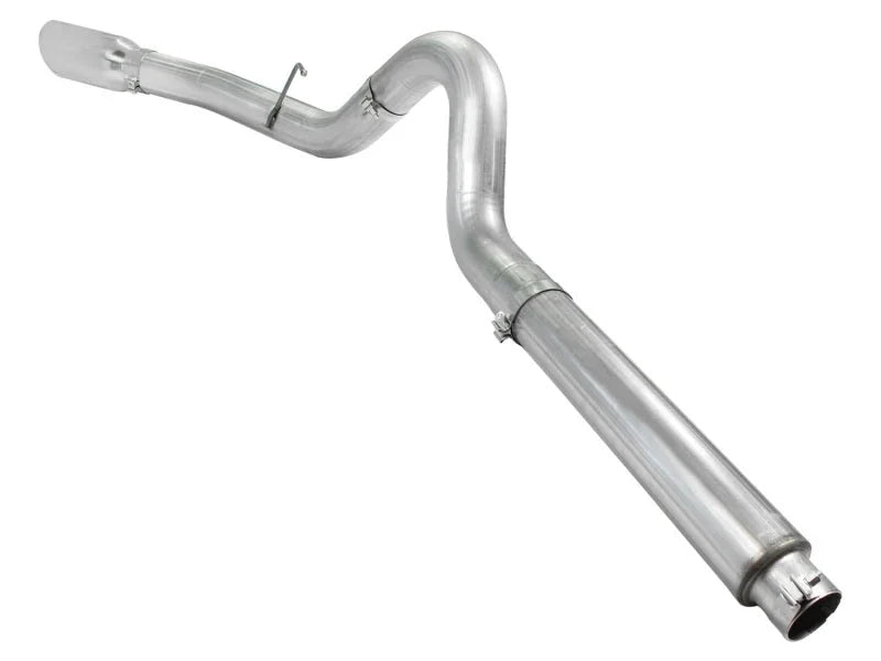 aFe Atlas 5in DPF-Back Aluminized Steel Exh Sys, Ford Diesel Trucks 08-10 V8-6.4L (td) Polished tip - Back View