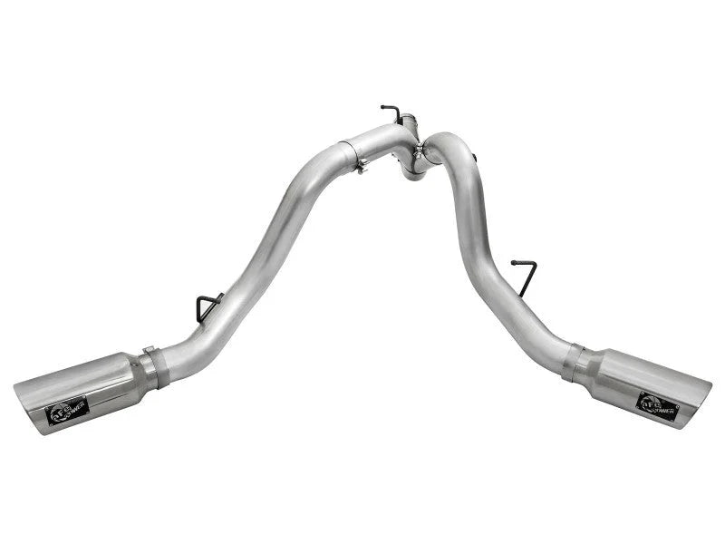 aFe Atlas Exhaust 4in Dual DPF-Back Al Steel w/ Pol Tips 16-17 GM Diesel Truck V8-6.6L (td) LML - Additional View 5