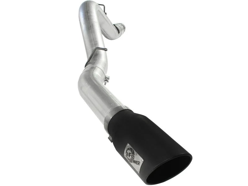 aFe Atlas Exhaust 5in DPF-Back Al Steel 11-13 GM Diesel Trucks V8-6.6L (td) LML (Blk Tip) - Main Product View
