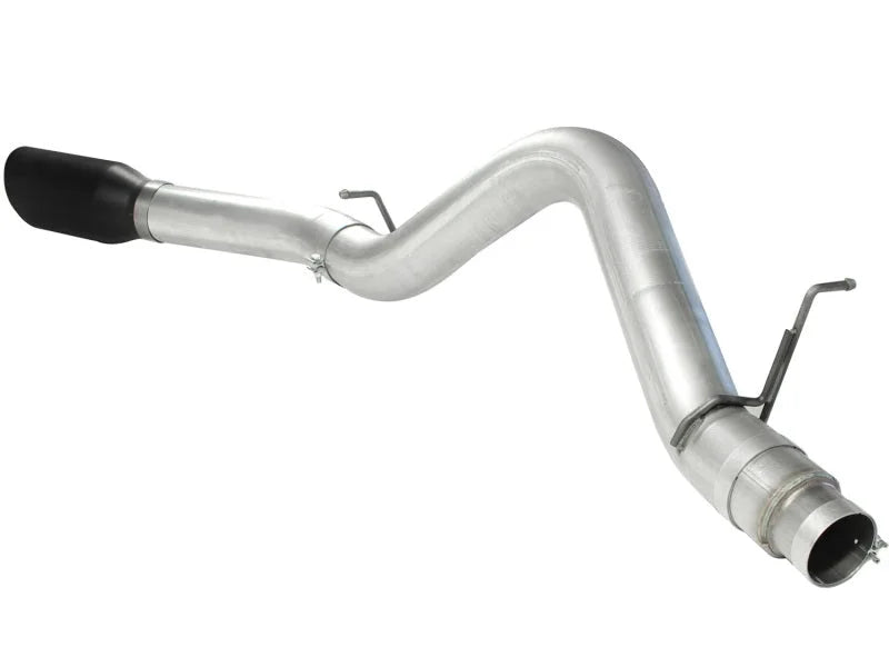 aFe Atlas Exhaust 5in DPF-Back Al Steel 11-13 GM Diesel Trucks V8-6.6L (td) LML (Blk Tip) - Side View