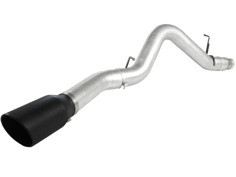 aFe Atlas Exhaust 5in DPF-Back Al Steel 11-13 GM Diesel Trucks V8-6.6L (td) LML (Blk Tip) - Installation View