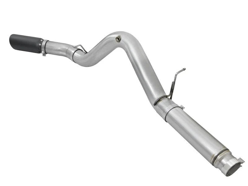 aFe Atlas Exhaust 5in DPF-Back Aluminized Steel w/ Black Tips 16-17 GM Diesel Truck V8-6.6L (td) - Installation View