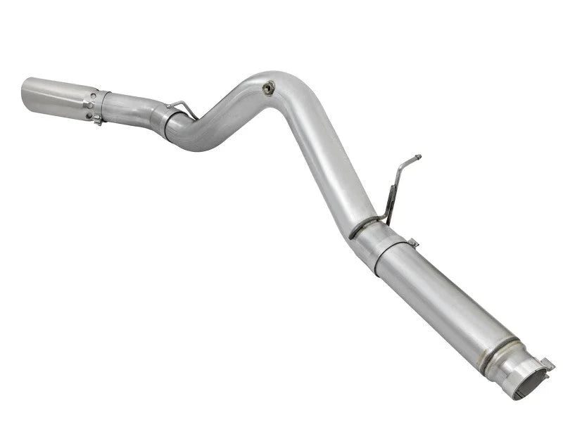aFe Atlas Exhaust 5in DPF-Back Aluminized Steel w/ Polished Tips 16-17 GM Diesel Truck V8-6.6L (td) - Installation View