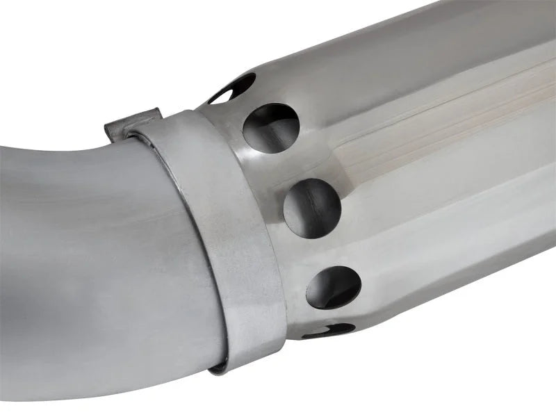 aFe Atlas Exhaust 5in DPF-Back Exhaust Aluminized Steel 2016 Nissan Titan XD V8-5.0L w/ Polished Tip - Side View