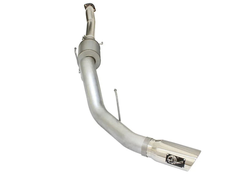 aFe Atlas Exhausts 4in Cat-Back Aluminized Steel Exhaust 2015 Ford F-150 V6 3.5L (tt) Polished Tip - Side View
